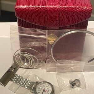 Nurse Fob Watch + Jewelry Bundle (Earrings/Bracelet/Necklace) Needs Battery